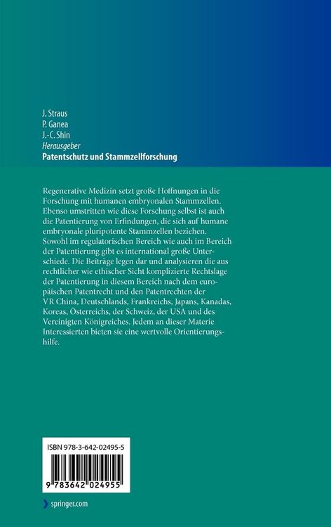 Produktbild: Patentschutz und Stammzellforschung