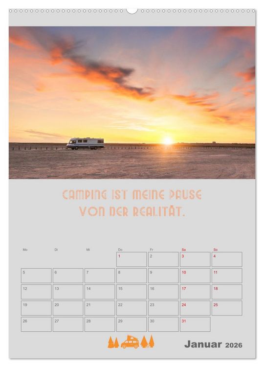 Produktbild: Camping - Hotel kann jeder! (Wandkalender 2026 DIN A2 hoch), CALVENDO Monatskalender