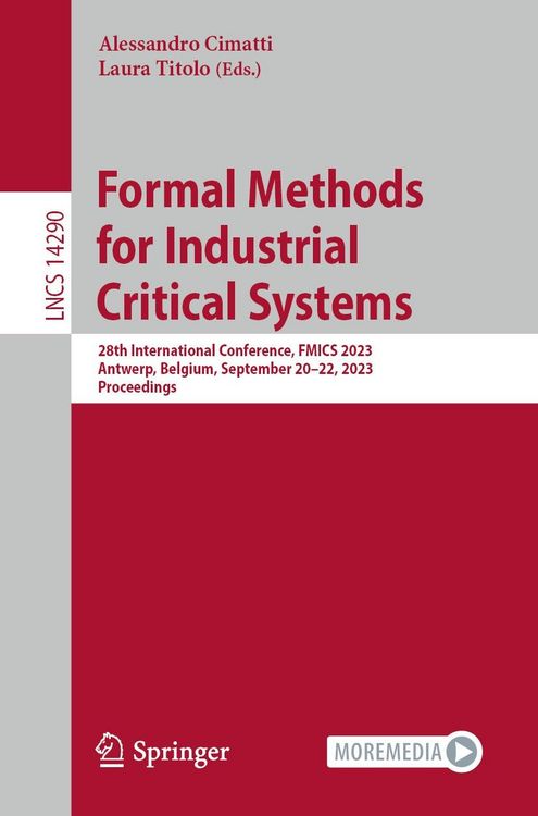 Produktbild: Formal Methods for Industrial Critical Systems