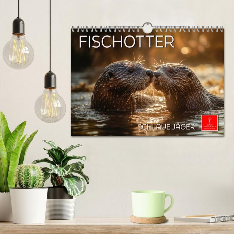 Produktbild: Fischotter - schlaue J&auml;ger (Wandkalender 2026 DIN A4 quer), CALVENDO Monatskalender