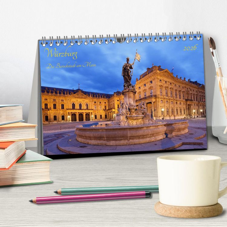 Produktbild: W&uuml;rzburg Die Barockstadt am Main (Tischkalender 2026 DIN A5 quer), CALVENDO Monatskalender