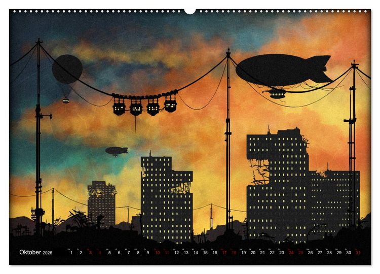 Produktbild: Luftschiffe &uuml;ber fremden Landschaften (Wandkalender 2026 DIN A2 quer), CALVENDO Monatskalender