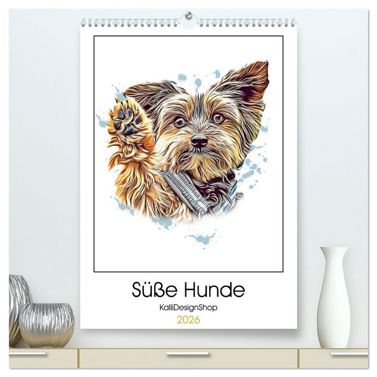 Produktbild: S&uuml;&szlig;e Hunde (hochwertiger Premium Wandkalender 2026 DIN A2 hoch), Kunstdruck in Hochglanz