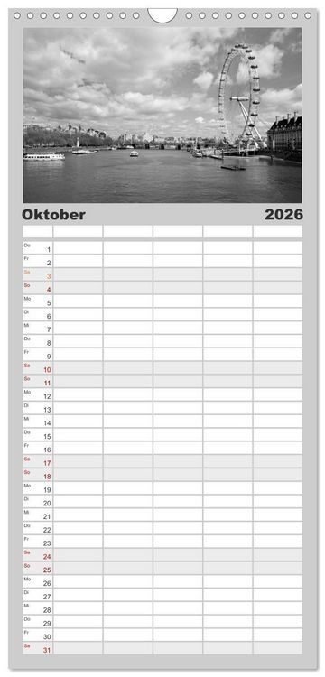 Produktbild: Familienplaner 2026 - LONDON Urbaner Flair mit 5 Spalten (Wandkalender, 21 x 45 cm) CALVENDO