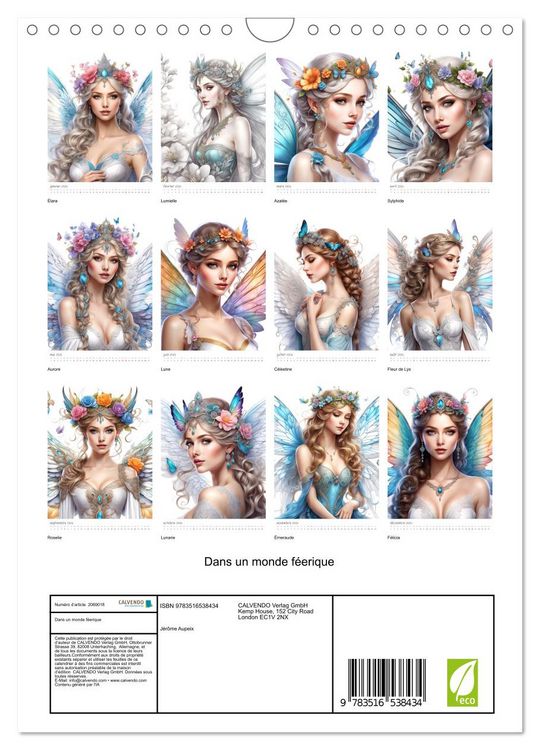 Produktbild: Dans un monde f&eacute;erique (Calendrier mural 2026 DIN A4 horizontal), CALVENDO calendrier mensuel