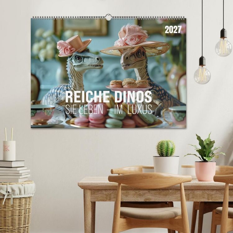 Produktbild: Reiche Dinos. Sie leben &ndash; im Luxus. (Wandkalender 2027 DIN A2 quer), CALVENDO Monatskalender