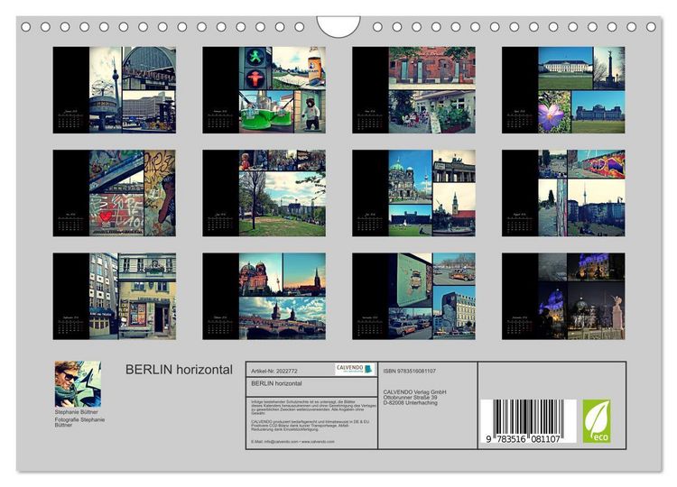 Produktbild: BERLIN horizontal (Wandkalender 2026 DIN A4 quer), CALVENDO Monatskalender