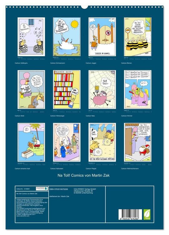 Produktbild: Na Toll! Comics von Martin Zak (hochwertiger Premium Wandkalender 2026 DIN A2 hoch), Kunstdruck in Hochglanz