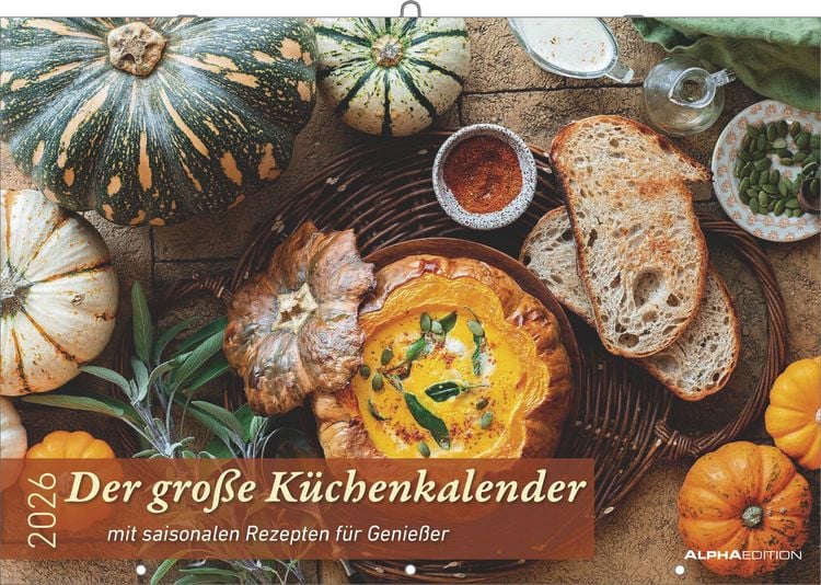 Bild vom Artikel Der große Küchenkalender - mit saisonalen Rezepten für Genießer 2026 - Bildkalender 42x29 cm (42x58 geöffnet) - Rezeptkalender - inkl. Saisonkalender vom Autor Alpha Edition