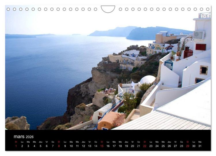 Produktbild: Lumi&egrave;res de Santorin (Calendrier mural 2026 DIN A4 vertical), CALVENDO calendrier mensuel