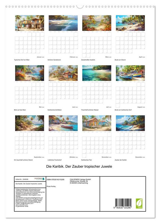 Produktbild: Die Karibik. Der Zauber tropischer Juwele (hochwertiger Premium Wandkalender 2026 DIN A2 hoch), Kunstdruck in Hochglanz