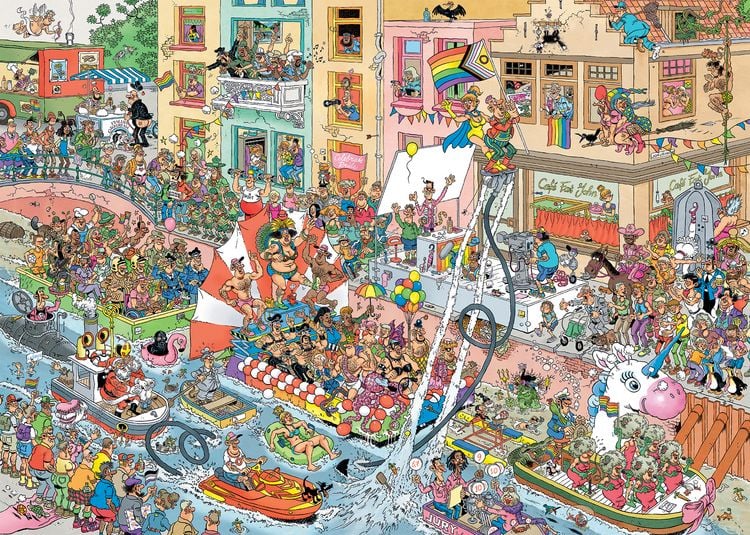 Produktbild: Jumbo 1110100618 - Jan van Haasteren, Celebrate Pride, Comic-Puzzle, 1000 Teile