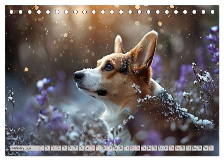 Produktbild: Corgis in Bloom (Desk Calendar 2026 DIN A5 landscape), CALVENDO 12 Month DeskCalendar