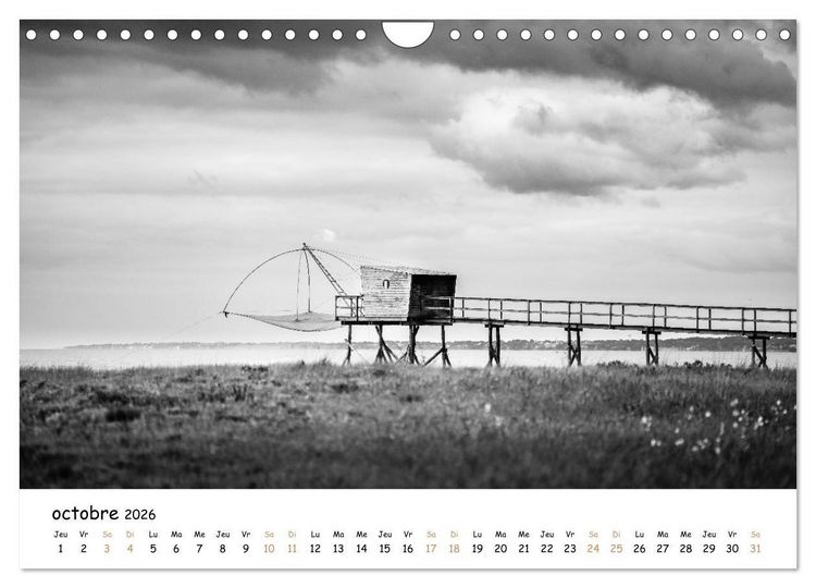 Produktbild: Terres de contraste &ndash; Une ann&eacute;e en monochrome (Calendrier mural 2026 DIN A4 vertical), CALVENDO calendrier mensuel