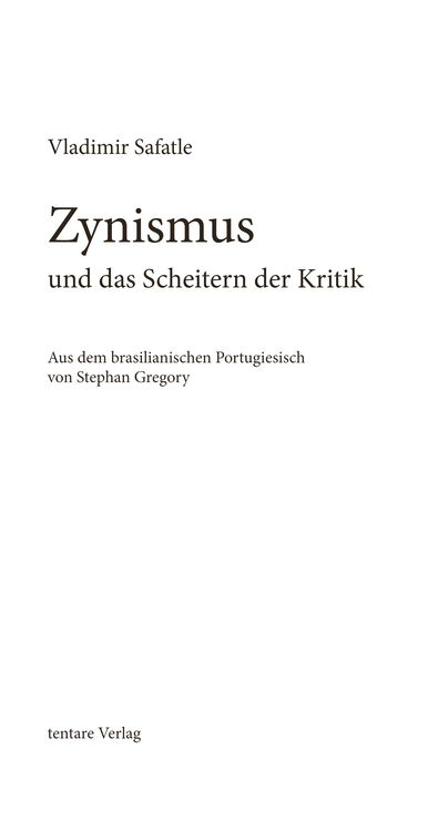 Produktbild: Zynismus und das Scheitern der Kritik