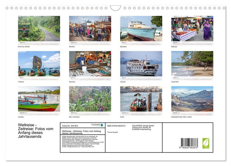 Produktbild: Weltreise - Zeitreise: Fotos vom Anfang dieses Jahrtausends (Wandkalender 2026 DIN A3 quer), CALVENDO Monatskalender