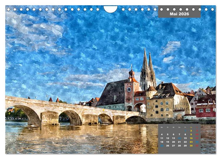Produktbild: Heimatliches Bayern in Aquarell (Wandkalender 2026 DIN A4 quer), CALVENDO Monatskalender