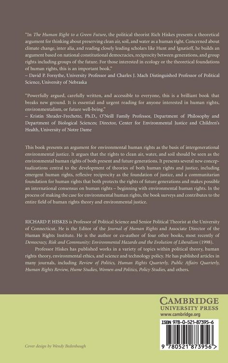 Produktbild: The Human Right to a Green Future