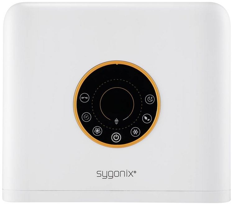 Produktbild: Sygonix Luftk&uuml;hler 50 W (L x B x H) 272 x 270 x 942 mm Wei&szlig; mit Fernbedienung, Oszillierend, Timer, LED-Display
