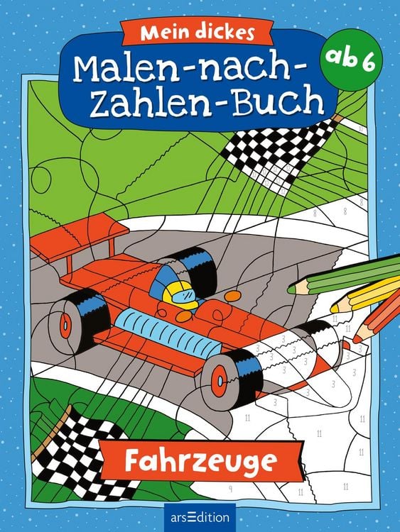 Produktbild: Mein dickes Malen-nach-Zahlen-Buch &ndash; Fahrzeuge
