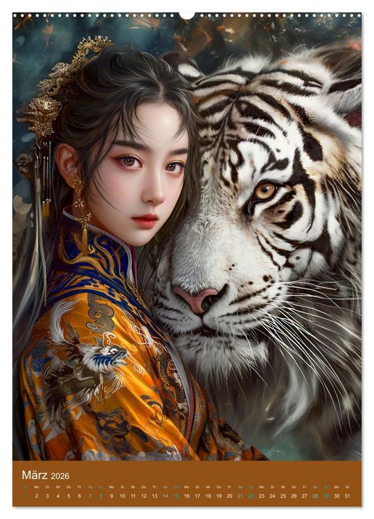 Produktbild: Chinesische Tierkreiszeichen - Fantasie-Zodiak im Stil des alten Chinas (Wandkalender 2026 DIN A2 hoch), CALVENDO Monatskalender