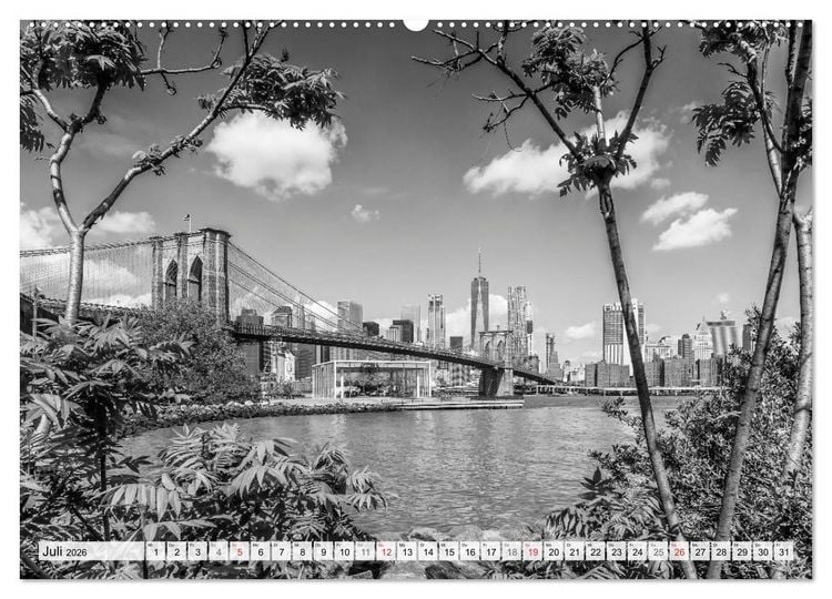 Produktbild: BROOKLYN BRIDGE Das Wahrzeichen von New York City (hochwertiger Premium Wandkalender 2026 DIN A2 quer), Kunstdruck in Hochglanz