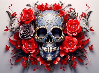 Produktbild: CALVENDO Puzzle Ein Motiv aus dem Kalender Skull Flower - Totenkopf ART | 2000 Teile Lege-Gr&ouml;&szlig;e 90x67cm Foto-Puzzle f&uuml;r gl&uuml;ckliche Stunden