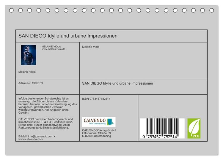 Produktbild: SAN DIEGO Idylle und urbane Impressionen (Tischkalender 2026 DIN A5 quer), CALVENDO Monatskalender