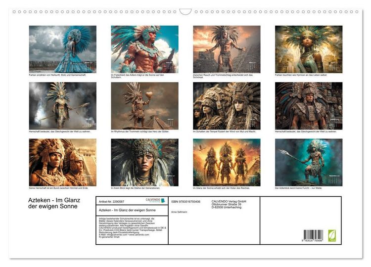 Produktbild: Azteken - Im Glanz der ewigen Sonne (Wandkalender 2027 DIN A2 quer), CALVENDO Monatskalender