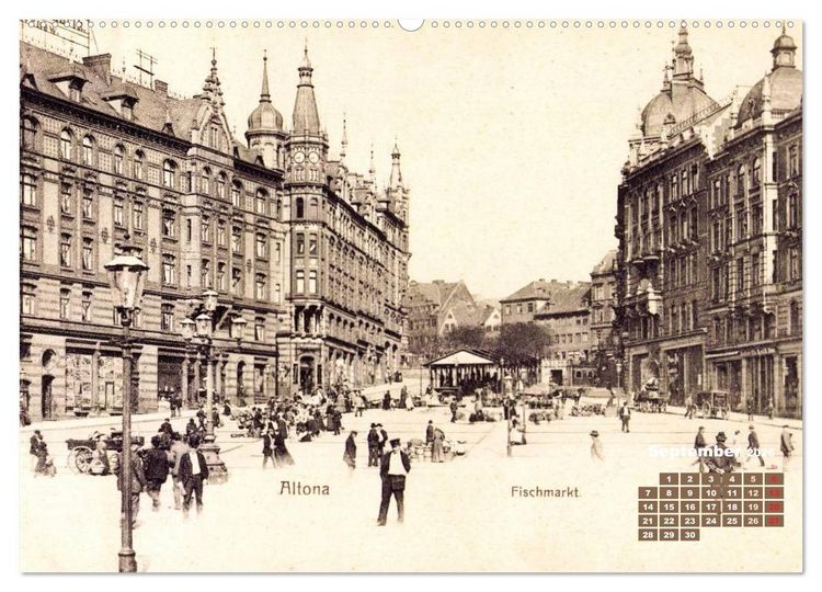 Produktbild: Gr&uuml;&szlig;e aus dem alten Hamburg &ndash; Historische Ansichten der Stadt (Wandkalender 2026 DIN A2 quer), CALVENDO Monatskalender