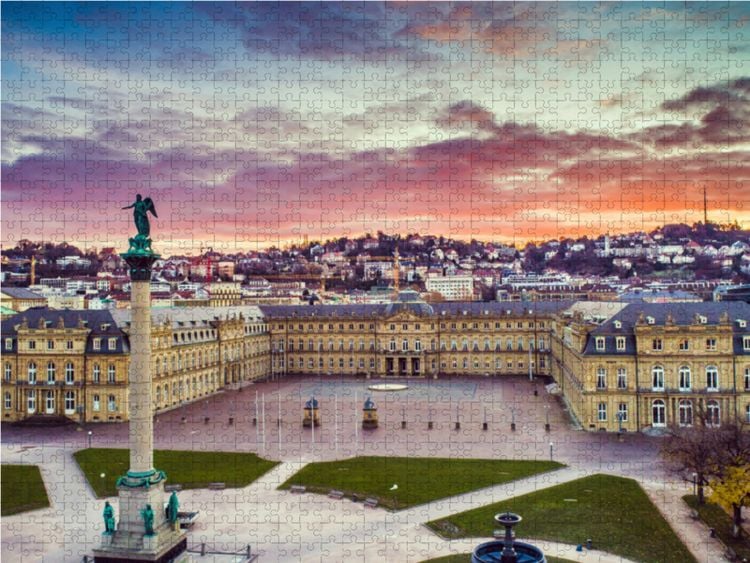 Produktbild: CALVENDO Puzzle Neues Schloss Stuttgart mit Schlossplatz 1000 Teile Lege-Gr&ouml;&szlig;e 64 x 48 cm Foto-Puzzle Bild von Marc Bradley