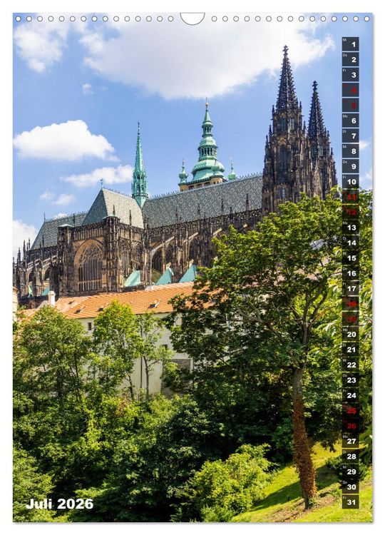 Produktbild: PRAG Historisches Stadtherz (Wandkalender 2026 DIN A3 hoch), CALVENDO Monatskalender