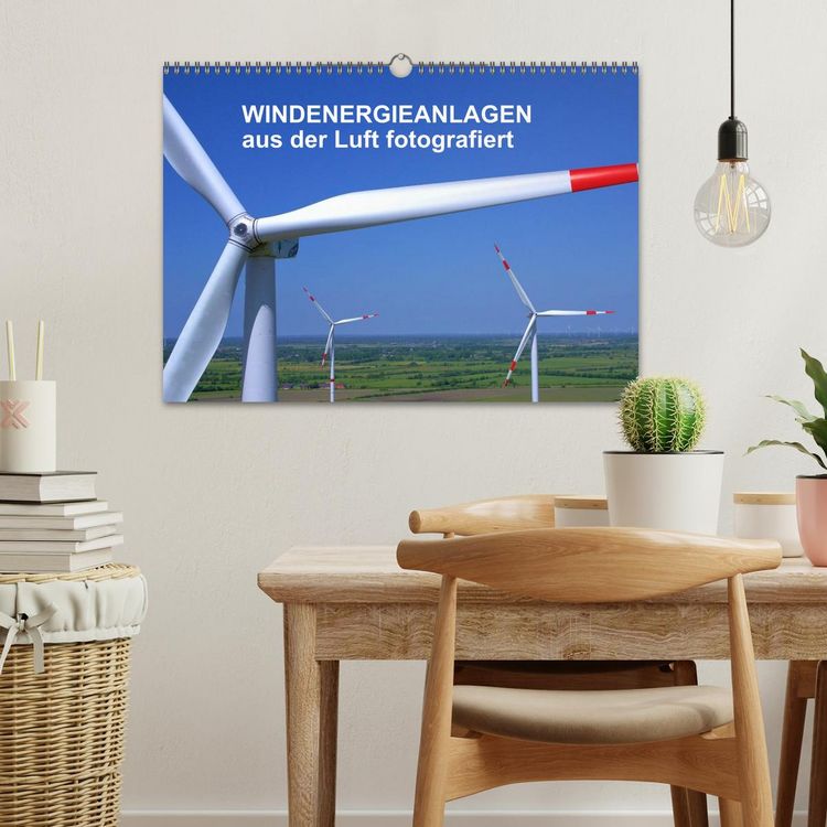 Produktbild: Windkraftanlagen aus der Luft fotografiert (Wandkalender 2026 DIN A3 quer), CALVENDO Monatskalender