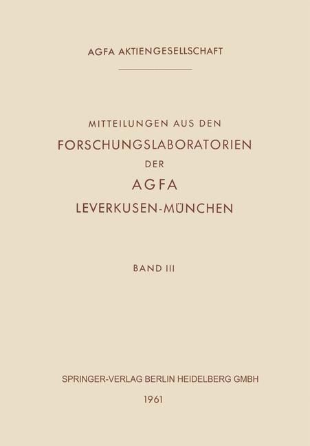 Produktbild: Mitteilungen aus den Forschungslaboratorien der Agfa Leverkusen-M&uuml;nchen