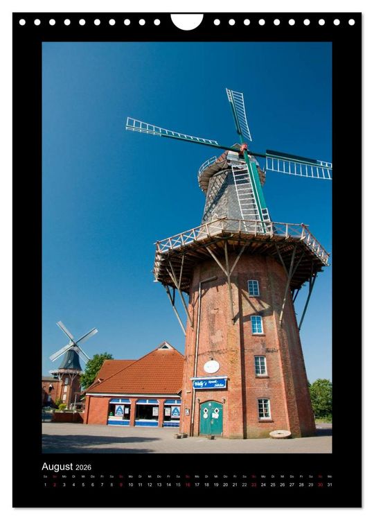 Produktbild: Windm&uuml;hlen in Deutschland (Wandkalender 2026 DIN A4 hoch), CALVENDO Monatskalender