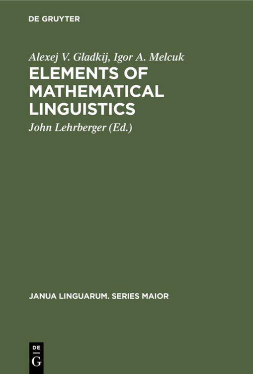 Produktbild: Elements of Mathematical Linguistics