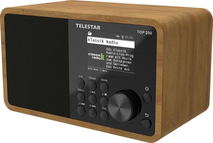Produktbild: Telestar TOP 200 Holz Internet Kofferradio Internet, DAB+, UKW Bluetooth&reg;, USB, WLAN, AUX Holz