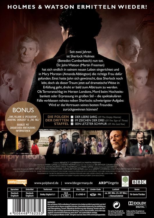 Produktbild: Sherlock - Staffel 3 [2 DVDs]