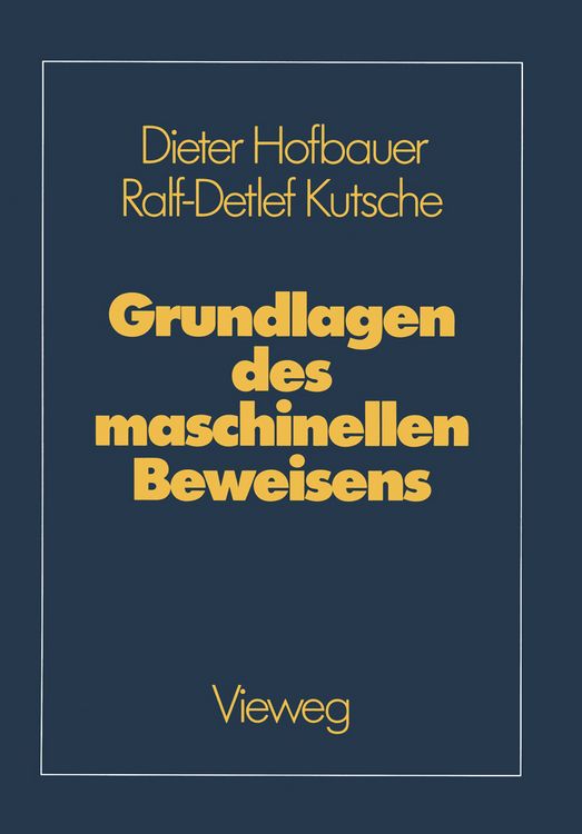 Produktbild: Grundlagen des maschinellen Beweisens