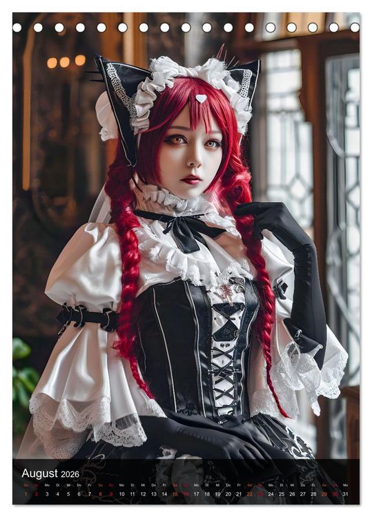 Produktbild: Anime-Girls - Japanische Kawaii-Sch&ouml;nheiten im Anime-Stil (Tischkalender 2026 DIN A5 hoch), CALVENDO Monatskalender