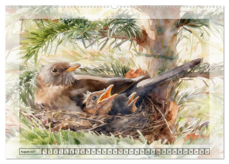 Produktbild: Zauberhaftes Nestgefl&uuml;ster (Wandkalender 2027 DIN A2 quer), CALVENDO Monatskalender