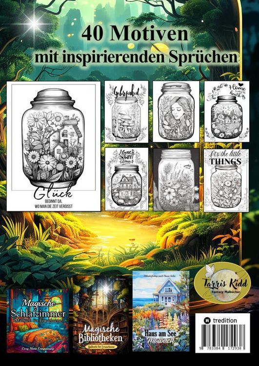 Produktbild: Malbuch f&uuml;r Erwachsene Magische Welten im Glas Mini Wunderland Natur