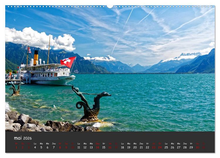 Produktbild: Au fil de l'eau... LAC LEMAN (Calendrier mural 2026 DIN A2 vertical) calendrier de bureau