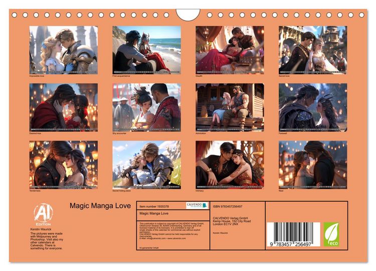 Produktbild: Magic Manga Love (Wall Calendar 2026 DIN A4 landscape), CALVENDO 12 Month Wall Calendar