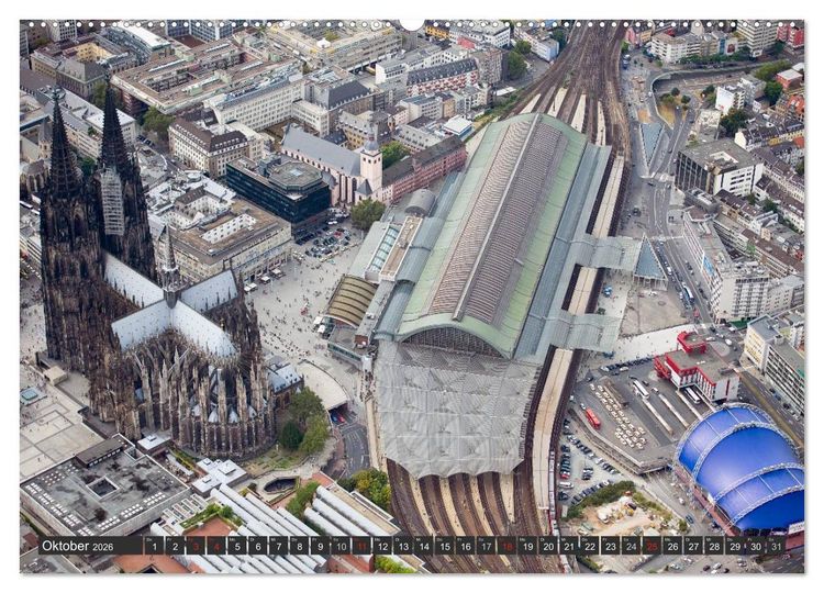Produktbild: K&ouml;ln - Die Rheinmetropole aus der Luft (hochwertiger Premium Wandkalender 2026 DIN A2 quer), Kunstdruck in Hochglanz