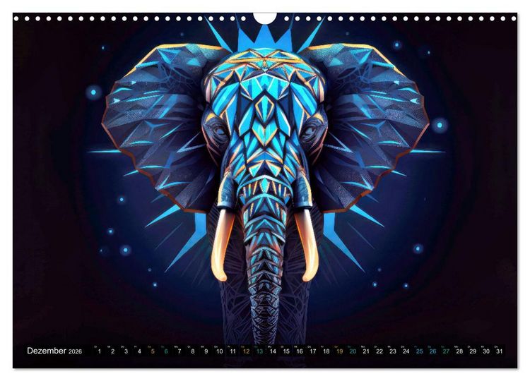 Produktbild: Elefanten - modern Art (Wandkalender 2026 DIN A3 quer), CALVENDO Monatskalender