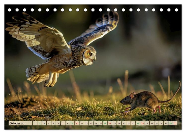 Produktbild: Eulen - furchtlos und elegant (Tischkalender 2027 DIN A5 quer), CALVENDO Monatskalender