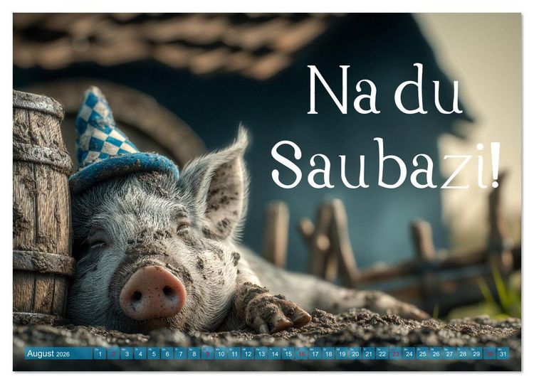 Produktbild: Bayrisch schimpfen - Mundart und Dialekt aus Bayern mit Schimpfw&ouml;rtern (Wandkalender 2026 DIN A2 quer), CALVENDO Monatskalender