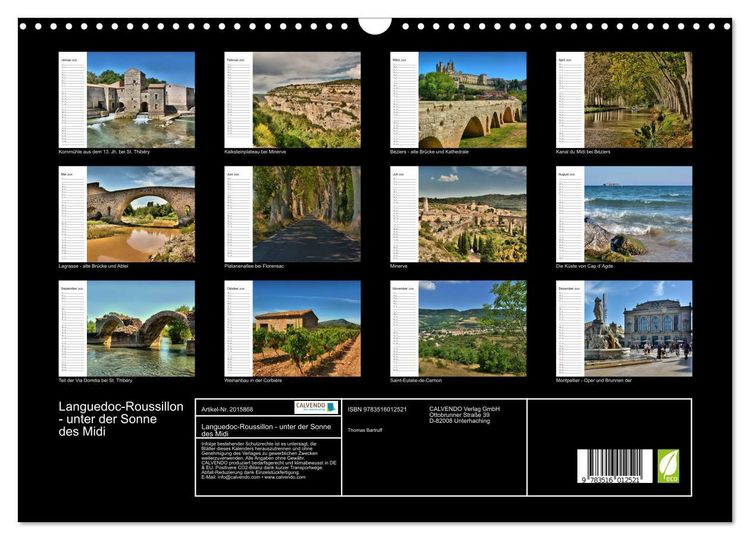 Produktbild: Languedoc-Roussillon - unter der Sonne des Midi (Wandkalender 2026 DIN A3 quer), CALVENDO Monatskalender