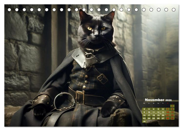 Produktbild: Schottische Katzenhelden (Tischkalender 2026 DIN A5 quer), CALVENDO Monatskalender